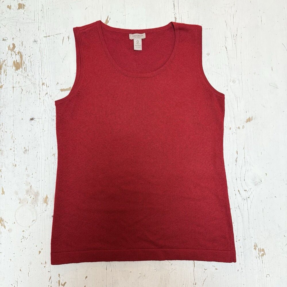 Chicos Tank Vest Red S - M Sleeveless Shirt Stretch Knit Layer Top